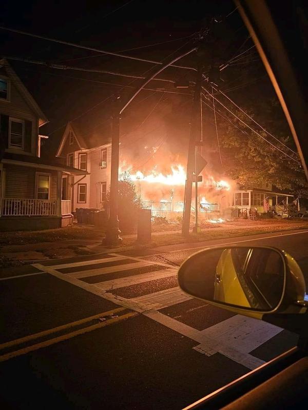 Arrival photos of an extra alarm fire in Delanco.
