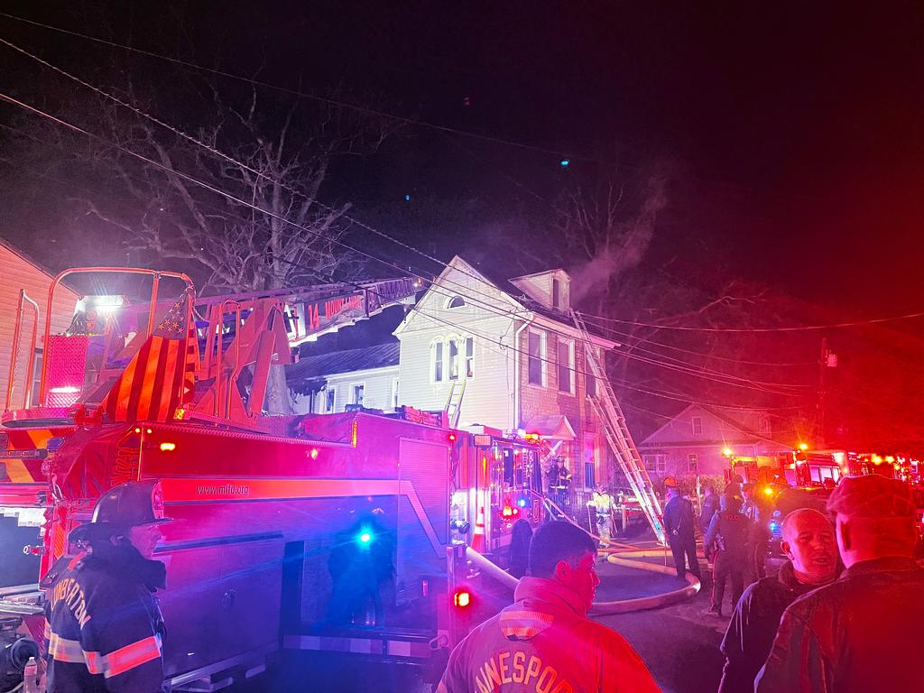 Engine 1612 on location of an all hands fire in Mount Holly.