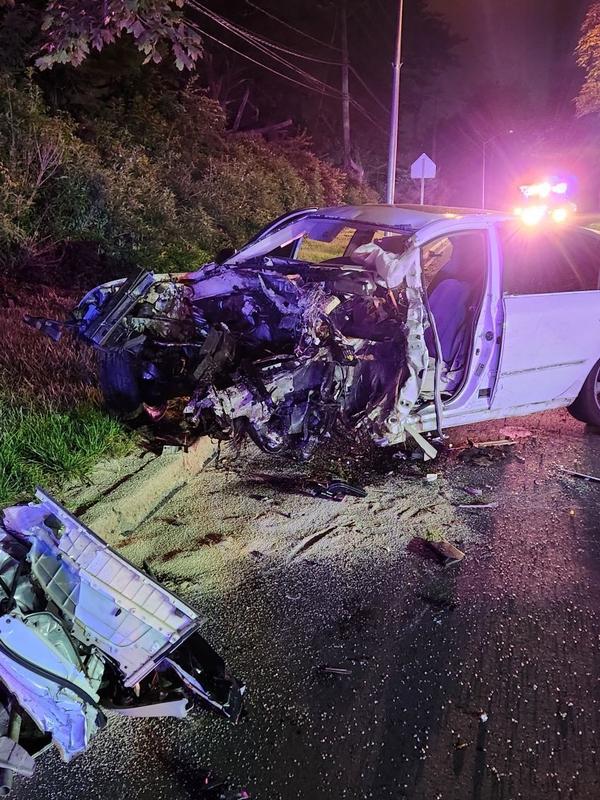 Firefighters had to use extrication tools to remove a driver from this vehicle accident.